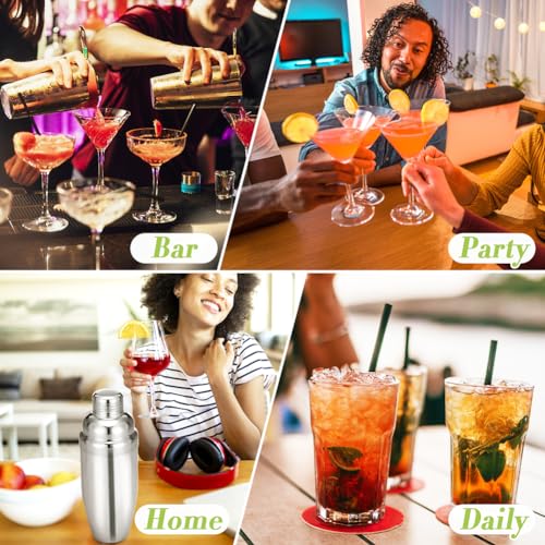 NewGF Cocktail Shaker,24oz Drink Mixer with Built-in Strainer for Mixing Drinks Margaritas,Beginner Friendly Stainless Ste...
