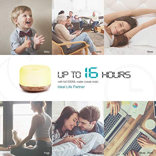 ASAKUKI Smart Wi-Fi Essential Oil Diffuser, App and Voice Control Compatible with Alexa, 500ml Aromatherapy Humidifier, Va...
