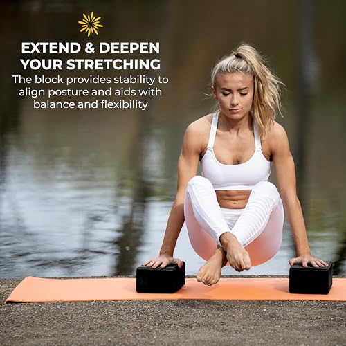 Sunshine Yoga 4" Yoga Block, 10 Pack Bulk EVA Foam Yoga Blocks, Firm and Supportive Yoga Brick, Balance Foam for Stretchin...