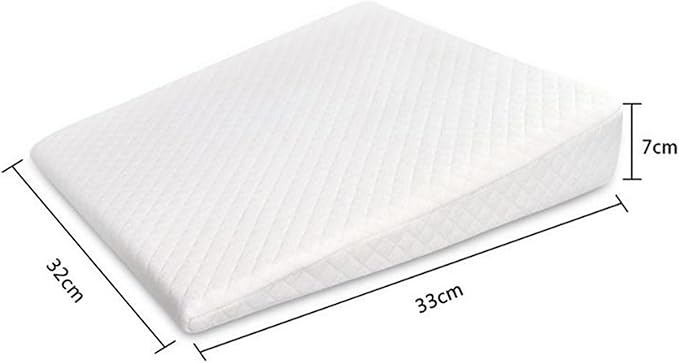 Sleep Pillow for Boys and Girls,Breathable Memory Foam Head Wedge Cushion Prevents Spit Pillow(White, Square-03)