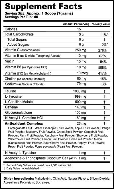 G Fuel MS-M31-0N Energy Drink Powder, Pre Workout Caffeine Mix for Gaming, Sugar Free Focus Amino, Vitamin + Antioxidants, 9.8oz (Ramune Melon, 40 Servings)