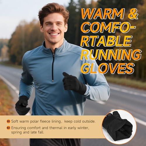 OZERO Winter Gloves for Men Women - Touchscreen Windproof Gloves for Cold Weather Snow Gloves Liner Thermal Warm