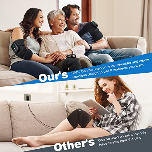 MOAJAZA Cordless Knee Heating Pad with Vibration, FSA or HSA Eligible, Heated Knee Brace Wrap, Heating Pad for Shoulder El...