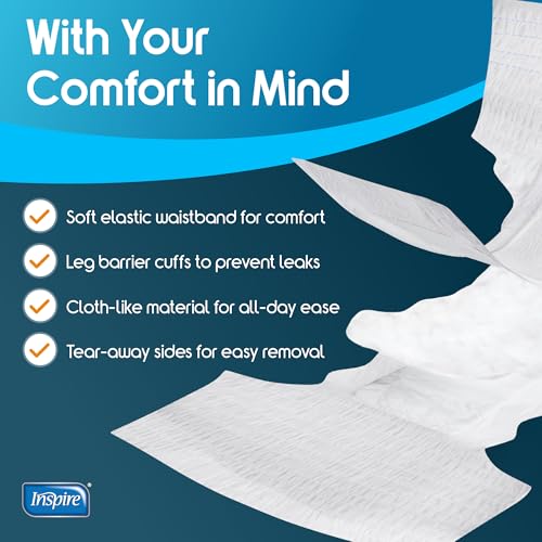 Inspire Adult Diapers Women or Men - MAX Absorbency | Our Most Absorbent and Dry, Incontinence Underwear for Women or Men...