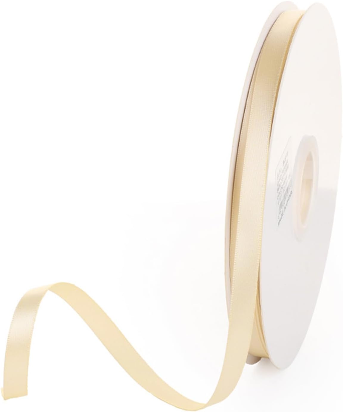 3/8" x 100 Yards Champagne Polyester Satin Ribbon Single Faced Bulk Fabric Ribbons for Gift Wrapping, Crafting and DIY Projects, Scrapbooking, Bows and Card Making