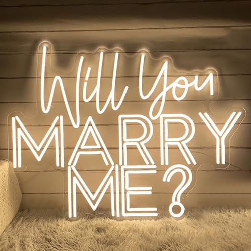 Will You Marry Me? Neon Sign -Size:23inch- Custom Large Wedding LED Neon Light Home Wall Decor Wedding Engagement Party Ba...