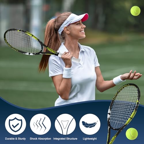 HXE Tennis Rackets for Adults, 2 Player Pre-Strung 27 inch Recreational Tennis Racquet Set for Beginner and Professional w...