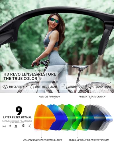 Polarized Sports Sunglasses for Men Women Youth Baseball Running Cycling Driving Fishing Tennis Golf Motor TAC UV400 TR90