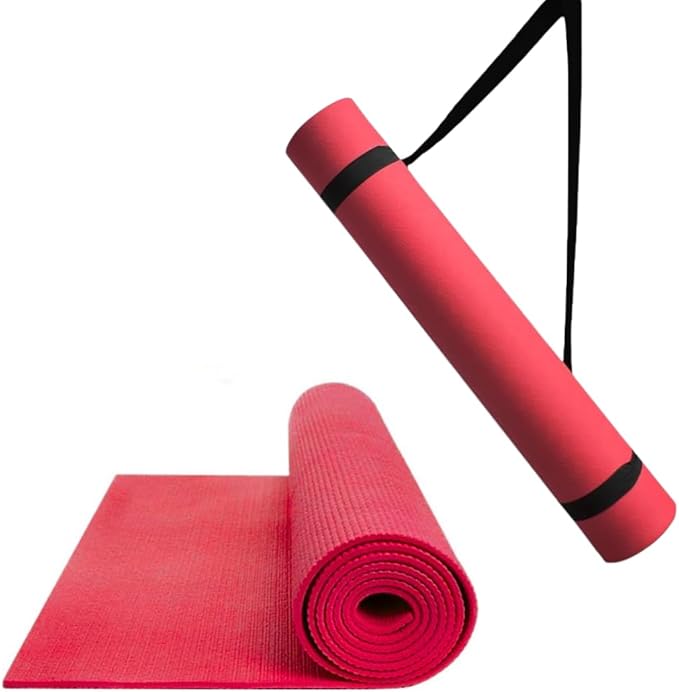 Thick Yoga Mat for Exercise & Pilates – Non Slip Yoga Mats with Strap, Extra Wide Gym Matt for Home, Lightweight & Durable...