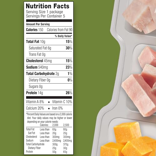 P3 Portable Protein Pack with Turkey, Ham & Cheddar Cheese, 5 ct Pack, 2.3 oz Trays