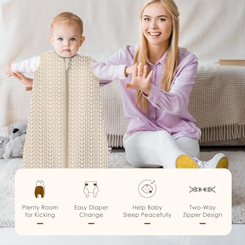 SWEET DOLPHIN 3 Pack Baby Sleep Sack - 100% Cotton 2-Way Zipper TOG 0.5 Infant Wearable Blanket, Newborn Essentials
