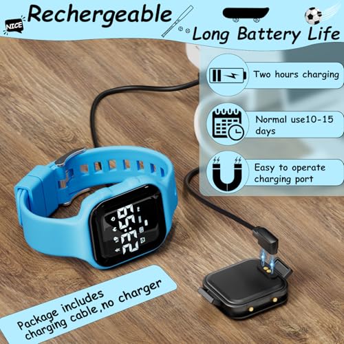 GOLDEN HOUR Kids Digital Sport Watches with Fitness Tracker, Alarm Clock, Stopwatch, No App Waterproof Birthday Gifts for ...