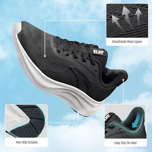 ANTA Women’s Running Shoes, Lightweight Cushioned Breathable Sneakers, Comfortable Trainers with Slip Resistant Outsole fo...