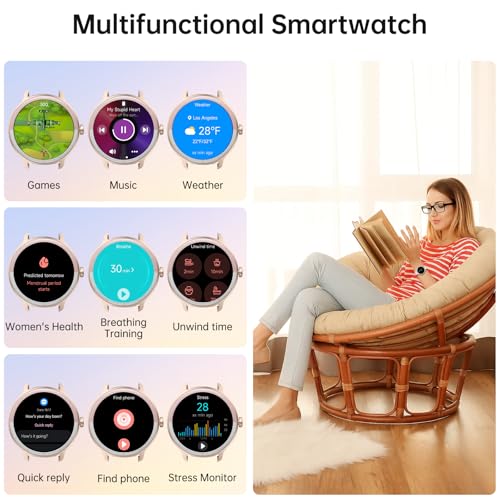Smart Watch for Men Women(Answer/Make Calls), Smartwatch Built-in AI Voice, 1.27" HD Fitness Tracker with Heart Rate/Slee...