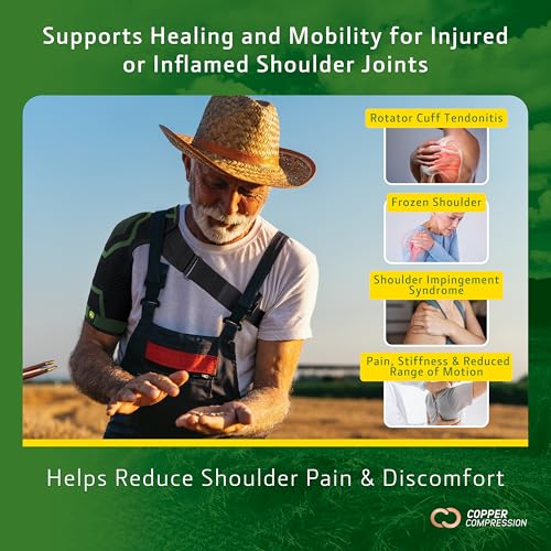 John Deere Shoulder Compression Sleeve by Copper Compression – Rotator Cuff Support for Tendonitis, Frozen Shoulder, Joint...