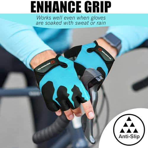 WESTWOOD FOX Cycling Gloves Half Finger Unisex Padded Grips Palm Bicycle Summer MTB Bike Gloves for Men Women Non-Slip Fin...