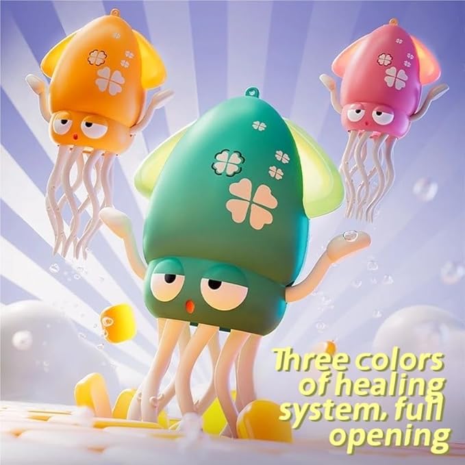 Electric Dancing Octopus Baby Toy, Automatic Evasion Octopus Toy with Led Light and Music, Interactive Entertainment for Baby Sensory Development Birthday Gifts(Yellow)