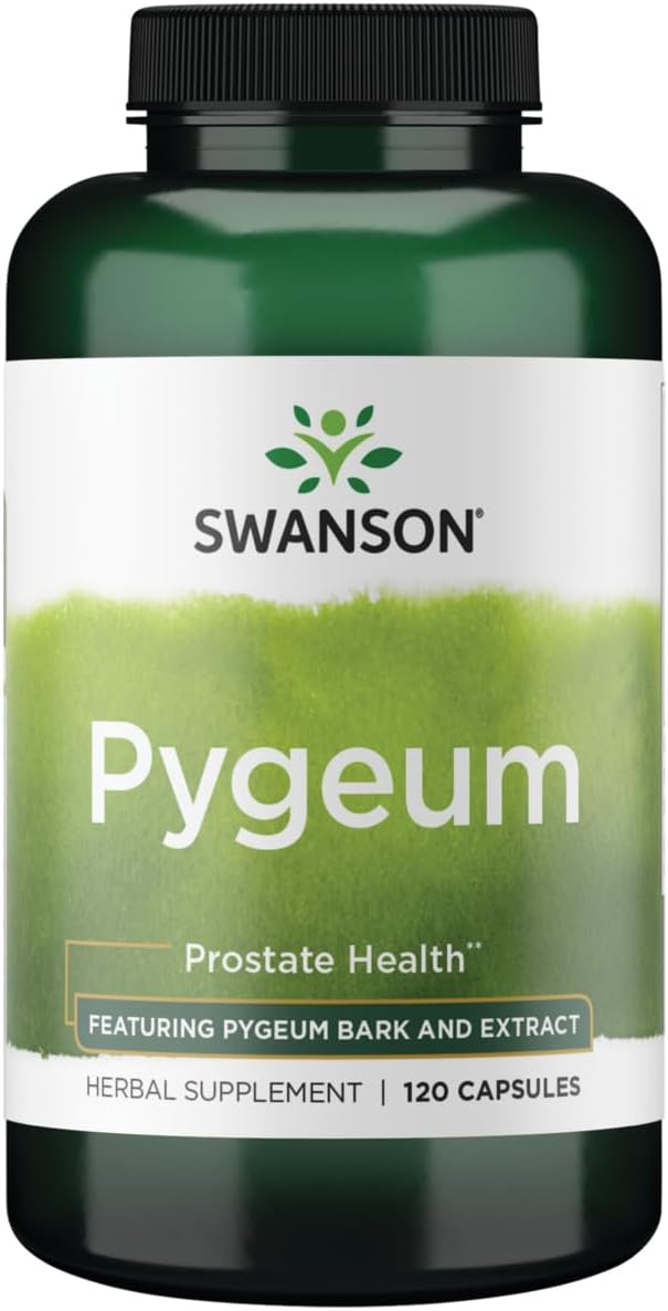 Swanson Pygeum - 400mg Herbal Supplement for Male Prostate Health - Supports Bladder and Urinary Tract Health - 120 Capsules