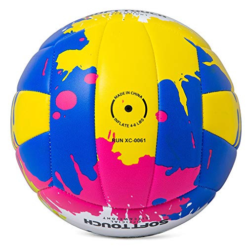 Runleaps Beach Volleyball Official Size 5 Soft Waterproof Volleyball Sand Sports PU Ball for Indoor, Outdoor, Pool, Gym, T...