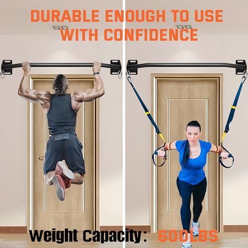 HWOOUSA Pull Up Bar Wall Mounted-Heavy Duty Joist Mounted Pull Up Bar-Premium Strength Training Pull-Up Bars-Fast and Easy...