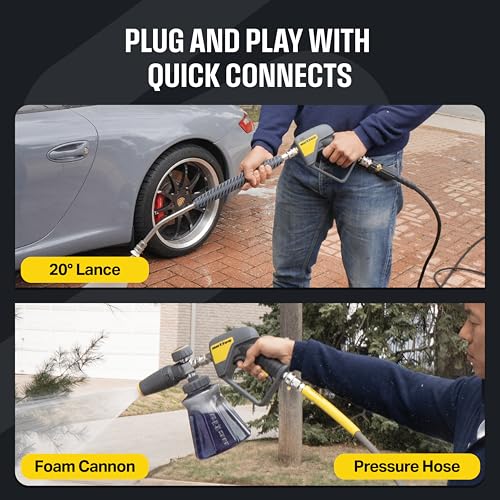 Active Swivel Pressure Washer Gun with an inbuilt 3/8” Inlet Male Swivel Plug for Pressure Washer Hose and 1/4” Female Qui...