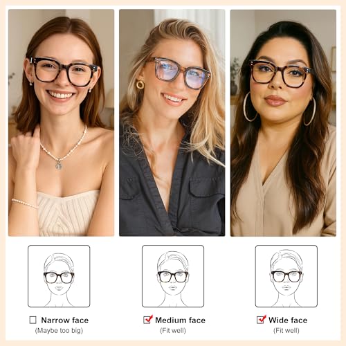 Madison Avenue Women Blue Light Glasses,Oversize Blue Light Blocker for Women, Anti Eyestrain & UV Protection Computer Eye...