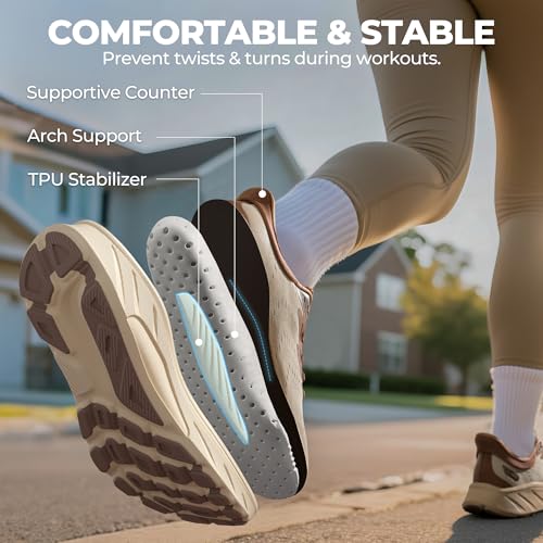 ALLSWIFIT Women's Slip On Stability Walking Shoes Cushioning Hands Free Non-Slip Breathable Comfortable Workout Tennis Run...