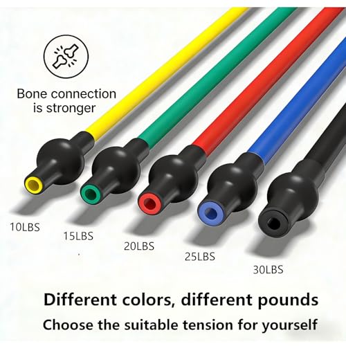 20 Pcs Resistance Bands with Handles for Home Workouts, Universal Exercise Bands Set for Physical Therapy & Rehabilitatio...