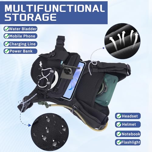 Sling Vest Chest Bag with 2L Water Bladder Gear Holster Running Vest Hydration Backpack Lightweight Adjustable Daypack Ref...