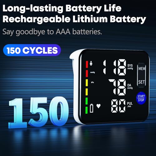 GUAEVER Blood Pressure Monitor Rechargeable Upper Arm Blood Pressure Monitors for Home Use Large Screen Bp Machine with 8....
