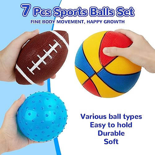 Balls for Toddlers 1-3,Toddler Sports Toys,Set of 7 Kids Ball Soft Foam Baby Sports Balls- Soccer Ball Basketball Baseball...