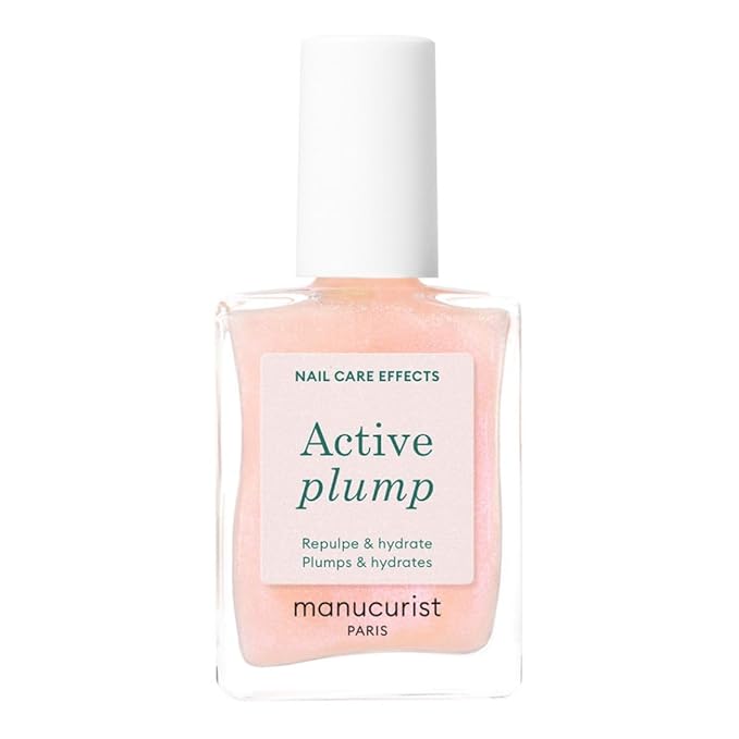 Manucurist Active Plump Nail Polish & Care - Collagen & Peach Extract - No Lamp - Nail Hydrator with Ultra-Glossy Baby Ros...