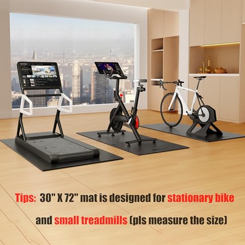 Cycleclub Bike Mat Compatible with Peloton Bike,Elliptical,Treadmill Mat, 6mm Thick, Under Exercise Bike Trainer Pad for I...