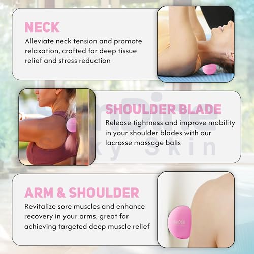 Lacrosse Massage Balls for Deep Tissue Massage - Release Tension Relieve Muscle Soreness Improve Flexibility - Ideal for M...