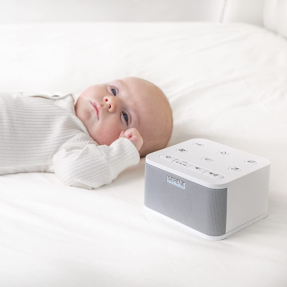 Serene Evolution 45 Sound Portable White Noise Machine - Sleep Sound Machine for Adults, Kids, Baby, Home, Office Privacy - White Noise Machine for Office - Nature Sound Machine - White Noise Maker