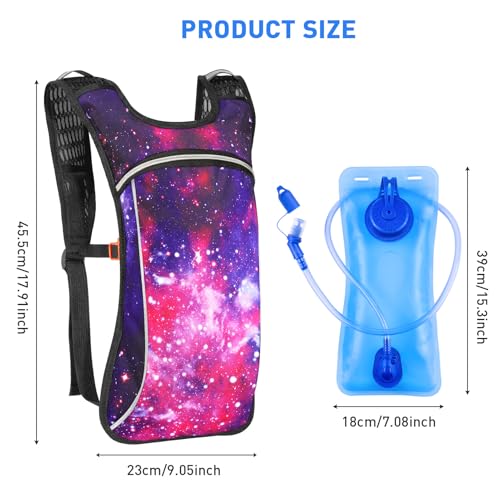 Rave Hydration Pack, Hydration Backpack with 2L Hydration Bladder, Festival Essential Water Backpack for Hiking, Running, ...