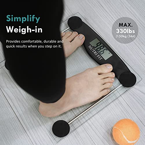 Digital Bathroom Scale for Body Weight Accurate, Smart Weighing Scale Bath Electronic Scale Kg for Weight Loss, 330lbs Cap...