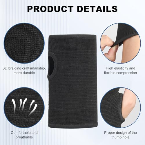 JUSDIQIR Palm Brace Wrist Support Sleeves (1 Pair), Everyday Use Wrist Brace, Compression Carpal Tunnel for Wrist Pain Rel...