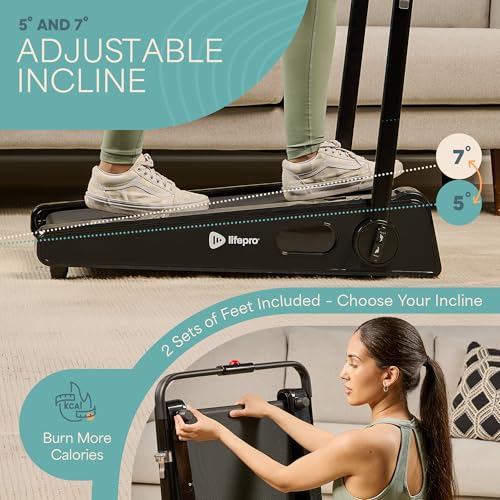 LifePro PacerMini Compact Small Walking Pad Treadmill with Incline – Under Desk Walking Treadmill for Home Mini Apartment...