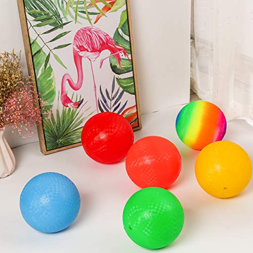 Ogrmar 6PCS 8.5 Inch Playground Balls Dodgeballs with 1 Hand Pump for Kids and Adults Dodge Ball, Kickball, Handball, Camp...