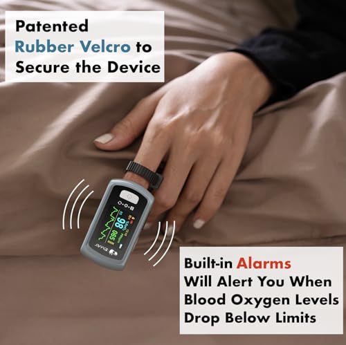 EMAY Sleep Oxygen Monitor with PC Software & App | Bluetooth Pulse Oximeter Rechargeable for Overnight & Continuous SpO2 T...