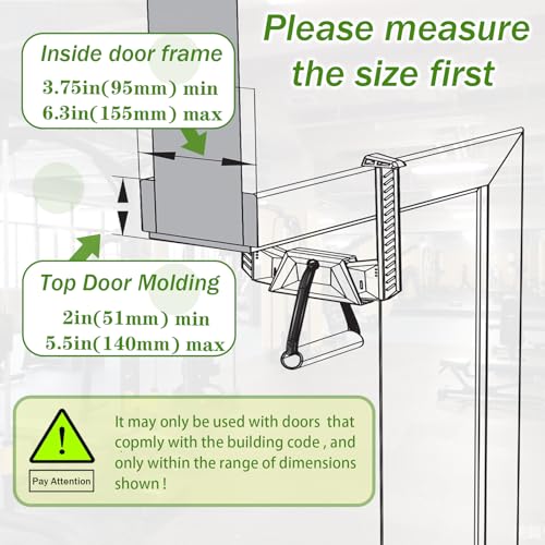 Portable Pull Up Bar,Pull Up Bar Door Frame for Work from Home Fitness.Load bearing capacity exceeding 330lbs