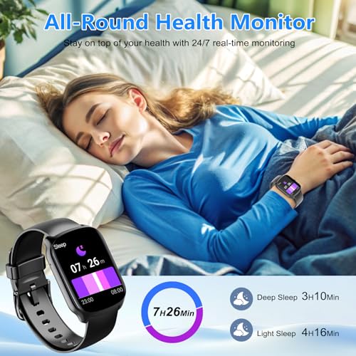 Smart Watch for Men Women, 1.95"HD Smartwatch (Dial/Answer Calls), Heart Rate/Sleep Monitor Fitness Smartwatch, Curved Scr...
