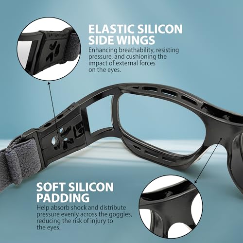 BLUE CUT Safety Outdoor Sports Goggles Unisex Anti Fog Ideal For Basketball Racquetball
