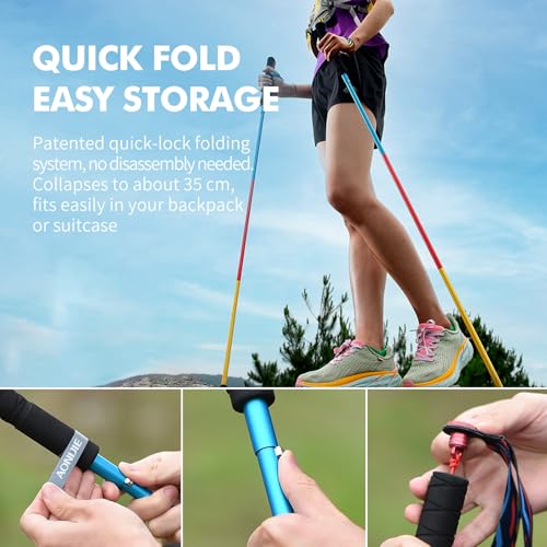 AONIJIE Trekking Poles 2-Pack - Anti-Shock Ultra-Light Collapsible Walking & Hiking Sticks for Trail Running, Backpacking,...