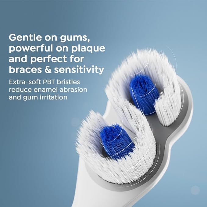 SuperMouth® ULTIM8 SmartBrush™ System -Electric Toothbrush, Patented SuperBristles® Clean 40X Better, UV Sanitizing & Drying SmartHub®, Dual Sonic Modes, Pressure Sensor -Teens & Adults-Sapphire Blue