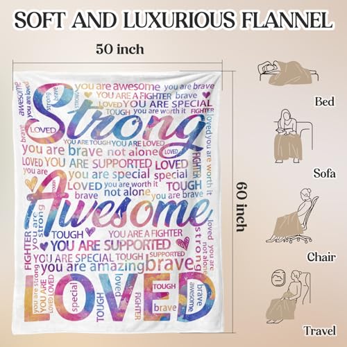 Vibrant Blanket for Women Men - Super Soft Hug Throw for Boys & Girls, Inspirational Get Well Gift After Surgery or Illnes...