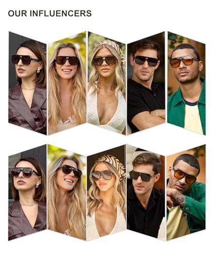 SOJOS Retro Thick Polarized Aviator Sunglasses for Women Men, Large Trendy Bold Square Pilot Shades SJ2385