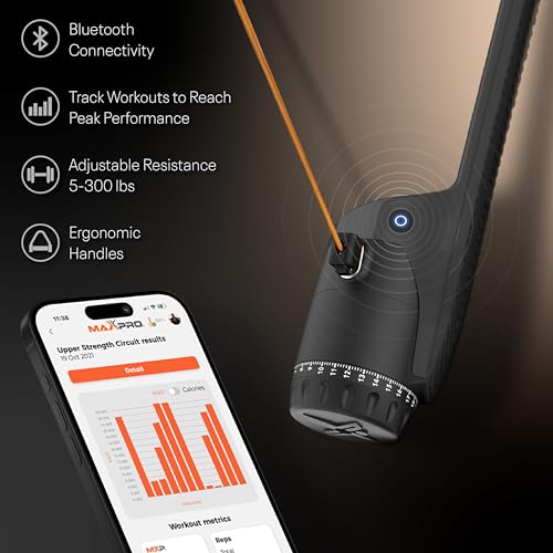 MAXPRO Fitness: Cable Home Gym | As Seen on Shark Tank | Versatile, Portable, Bluetooth Connected | Strength, HIIT, Cardi...