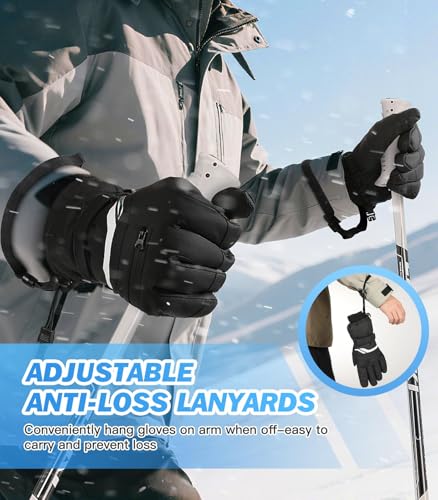 MoKo Winter Waterproof Thermal Gloves Men Women, Cold Weather Windproof Warm Gloves Ski Snow, 3M Thinsulate with Touchscre...